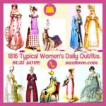 1816 Typical Women's Fashion. Collage By Suzi Love.