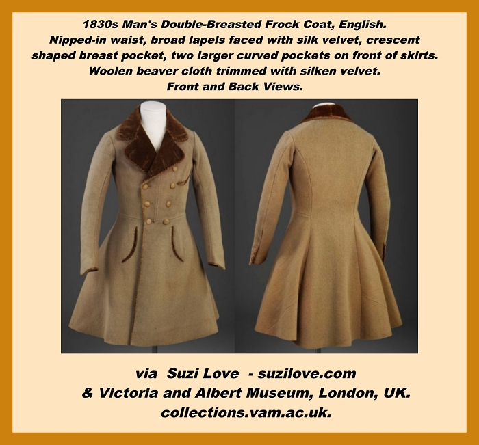1830s_MansDouble-BreastedFrock-Coat-English.-Double-breasted-frock-coat-with-a-nipped-in-waist.-The-broad-lapels-are-faced-with-silk-velvet_VAM