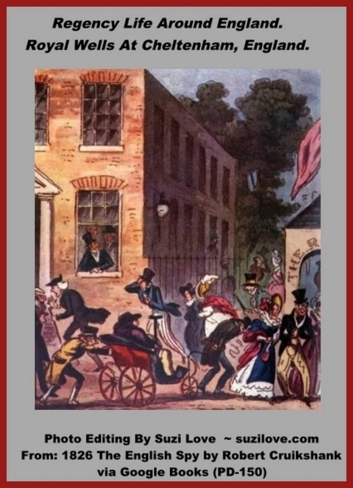 1826 Sights the Bridgertons and Jane Austen Saw Around Regency England. The sights that the families and friends would have seen around while traveling around England. via 1826 The English Spy By Robert Cruikshank via Google Books (PD-150)