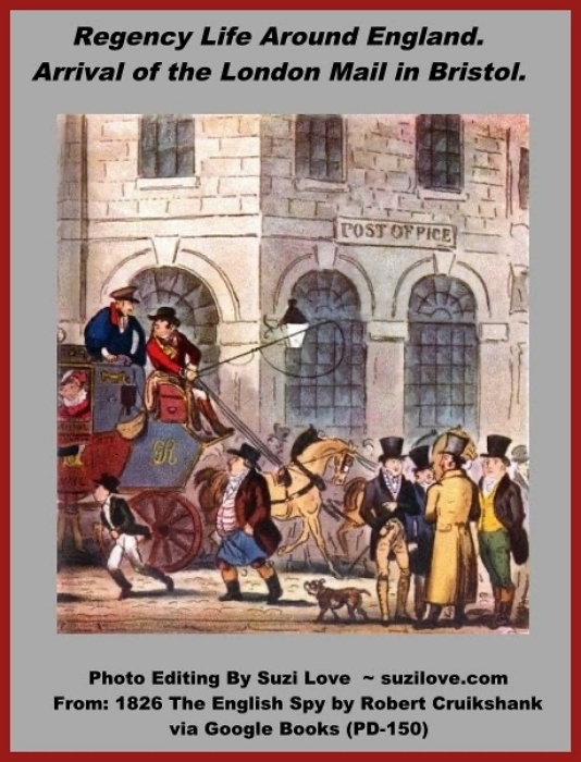 1826 Sights the Bridgertons and Jane Austen Saw Around Regency England. The sights that the families and friends would have seen around while traveling around England. via 1826 The English Spy By Robert Cruikshank via Google Books (PD-150)