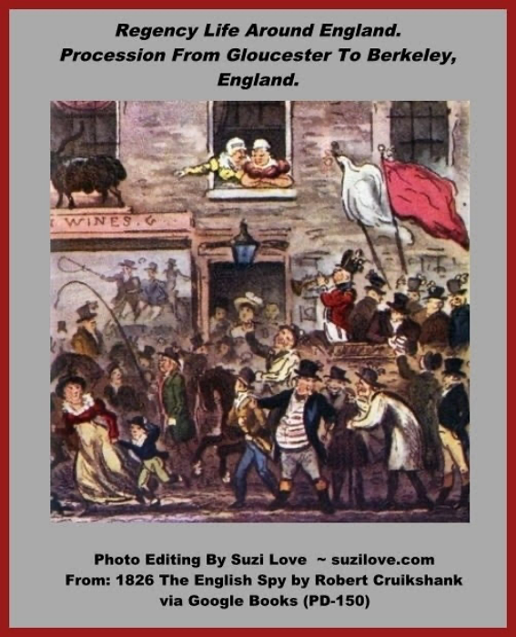 1826 Sights the Bridgertons and Jane Austen Saw Around Regency England. The sights that the families and friends would have seen around while traveling around England. via 1826 The English Spy By Robert Cruikshank via Google Books (PD-150)
