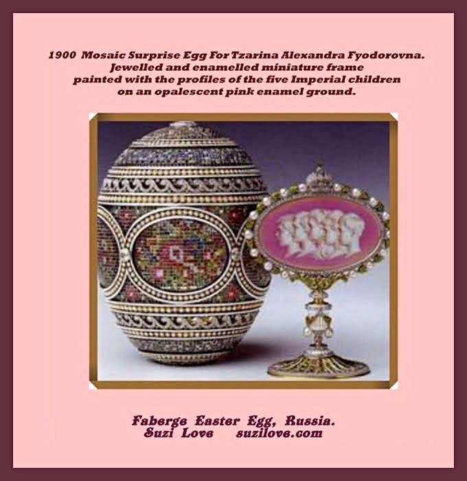 egg_1900 Mosaic Faberge Surprise Egg. For Tzarina Alexandra Fyodorovna_Sml