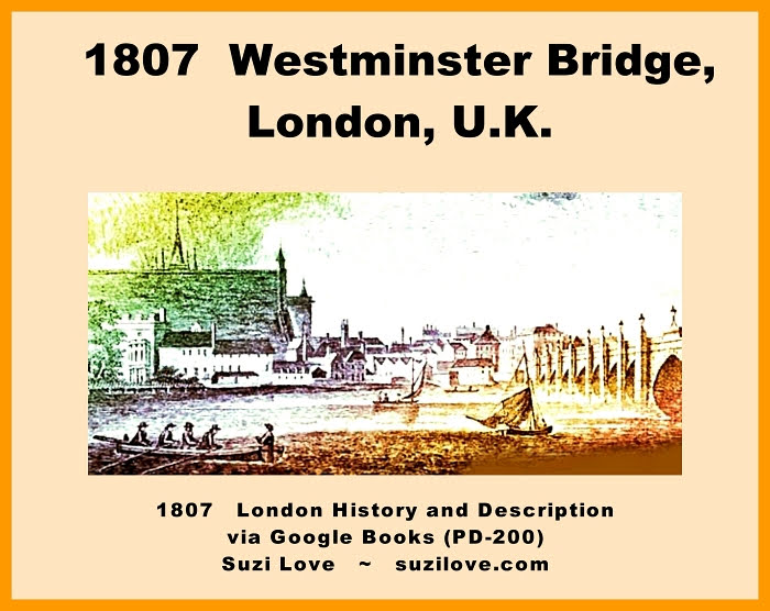 1807 Westminster Bridge, London. From- London History and Description via Google Books (PD-200)